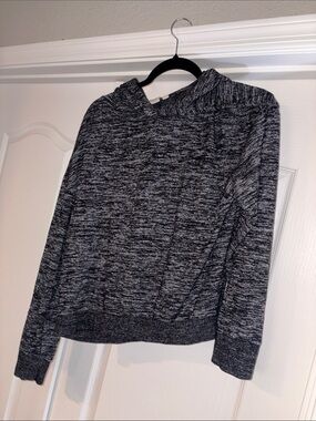GAP Women's Black & Gray Marled Hooded Pullover size small